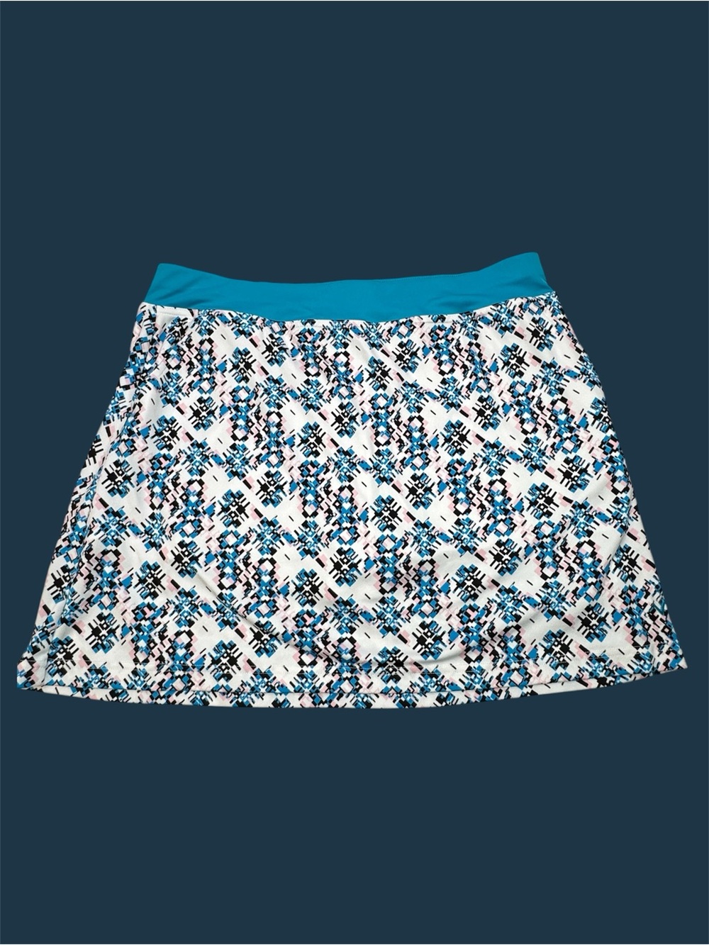 Callaway Skort White Blue Pink Geometric Print Golf Pickleball Athletic Skirt XL